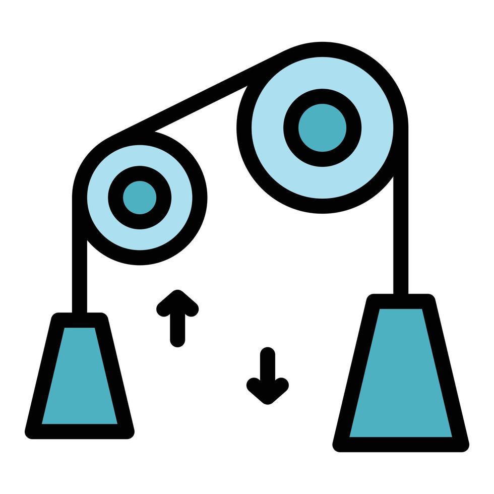 der Farbumrissvektor des Symbols für die Schwerkraft vektor