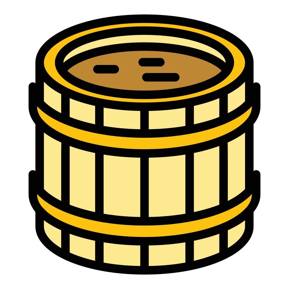 full bourbon tunna ikon Färg översikt vektor