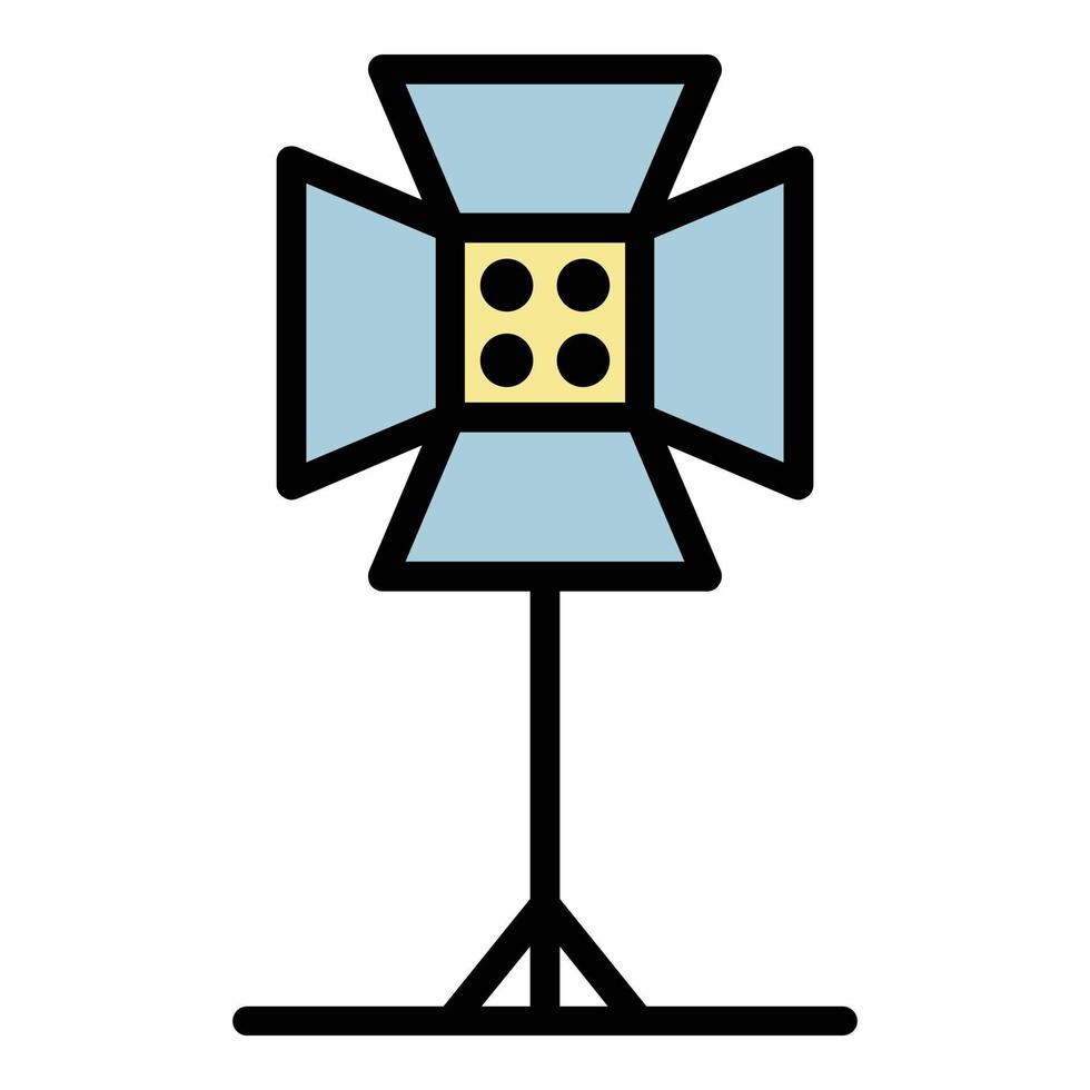 Kino-Spotlight-Symbol Farbumrissvektor vektor