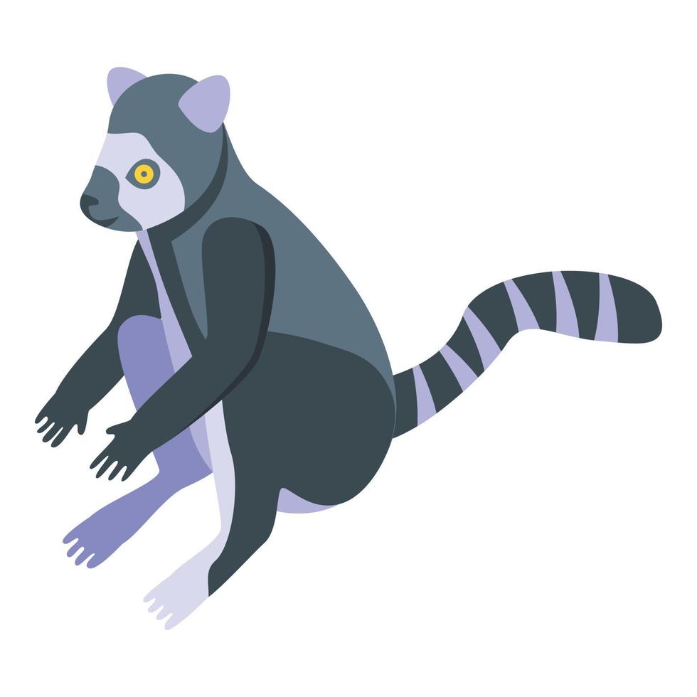 Säugetier-Lemur-Symbol, isometrischer Stil vektor