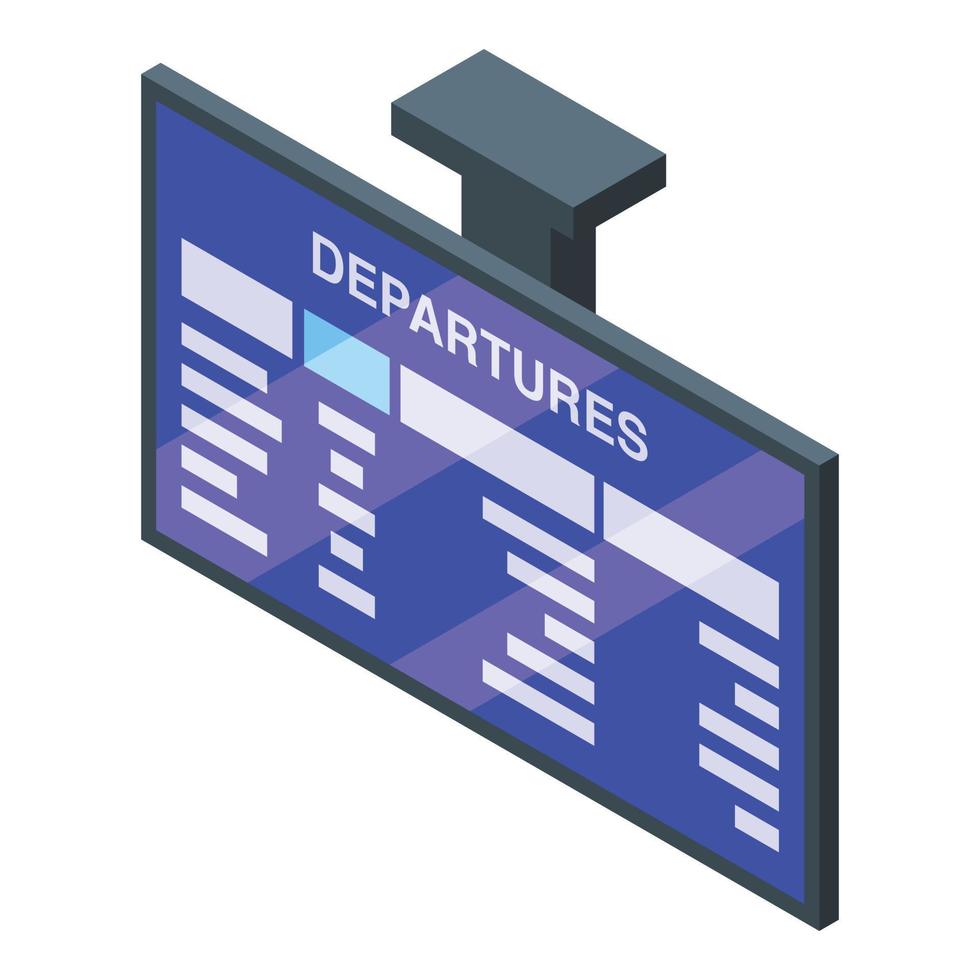 Flughafen-Monitor-Symbol, isometrischer Stil vektor