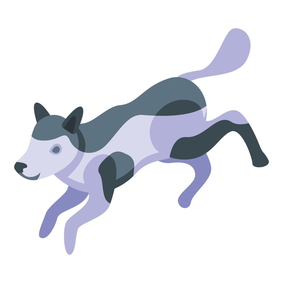 djur- lekfull hund ikon, isometrisk stil vektor