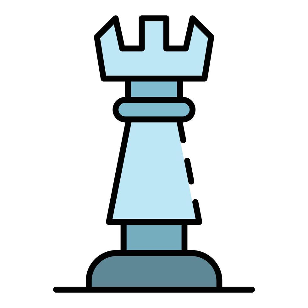 schack råka ikon Färg översikt vektor