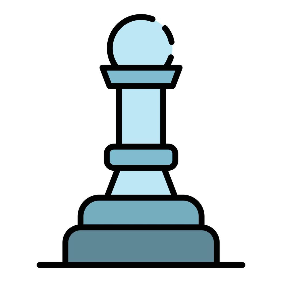 Schachfigur Symbol Farbe Umriss Vektor