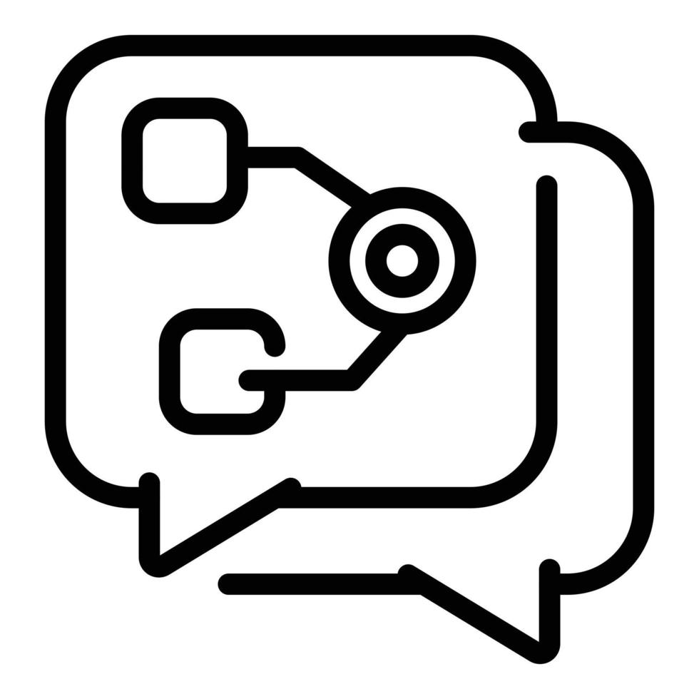 Symbol für sicheres Chatten, Umrissstil vektor