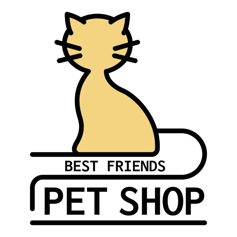 bäst vän sällskapsdjur affär logotyp, översikt stil vektor