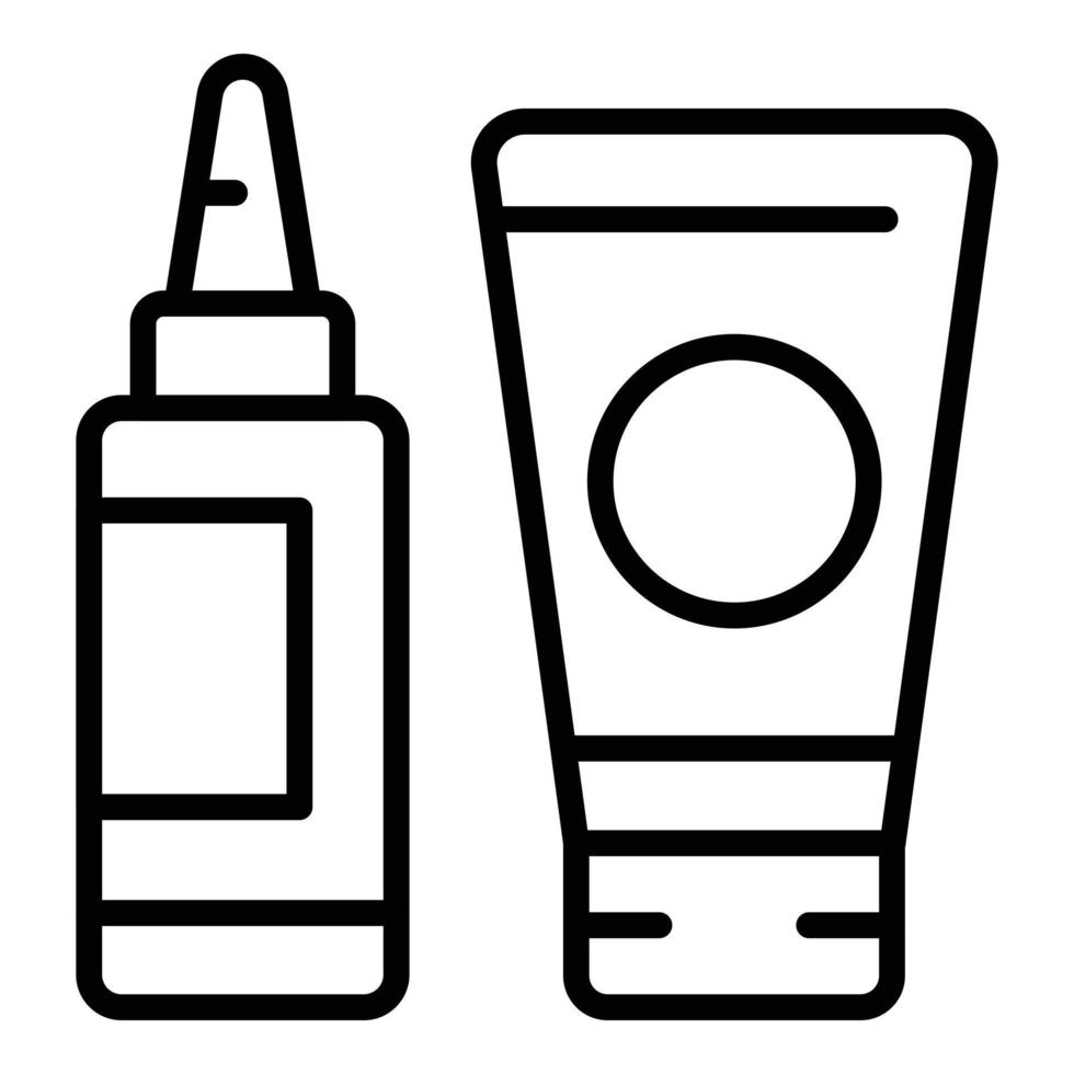 Symbol Umrissvektor für das Haarfärberohr. Färbeflasche vektor