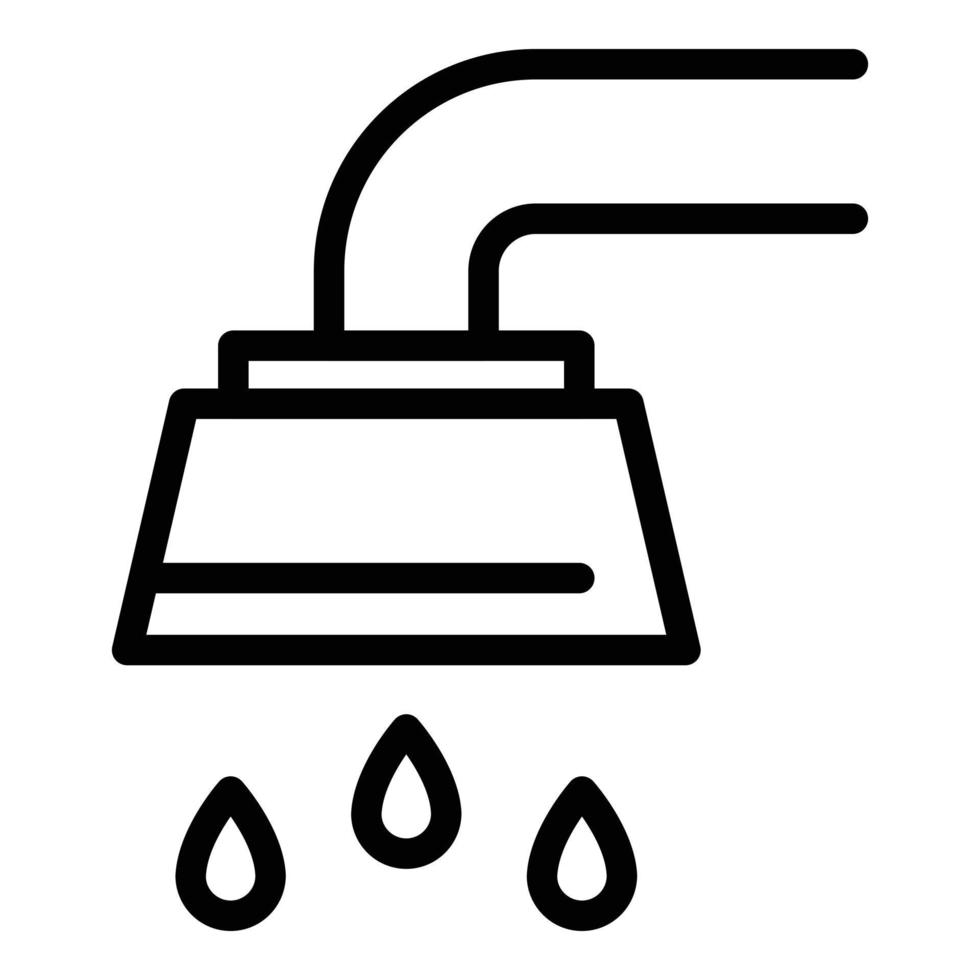 dusch huvud våt ikon, översikt stil vektor