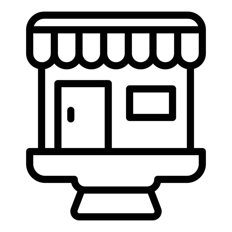 marknadsföring gata affär ikon, översikt stil vektor