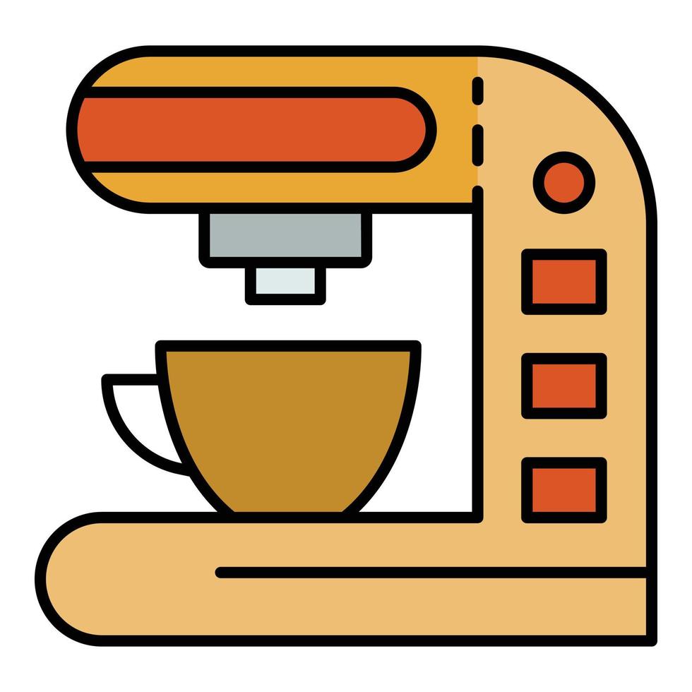 elektrische Kaffeemaschine Symbol Farbe Umriss Vektor