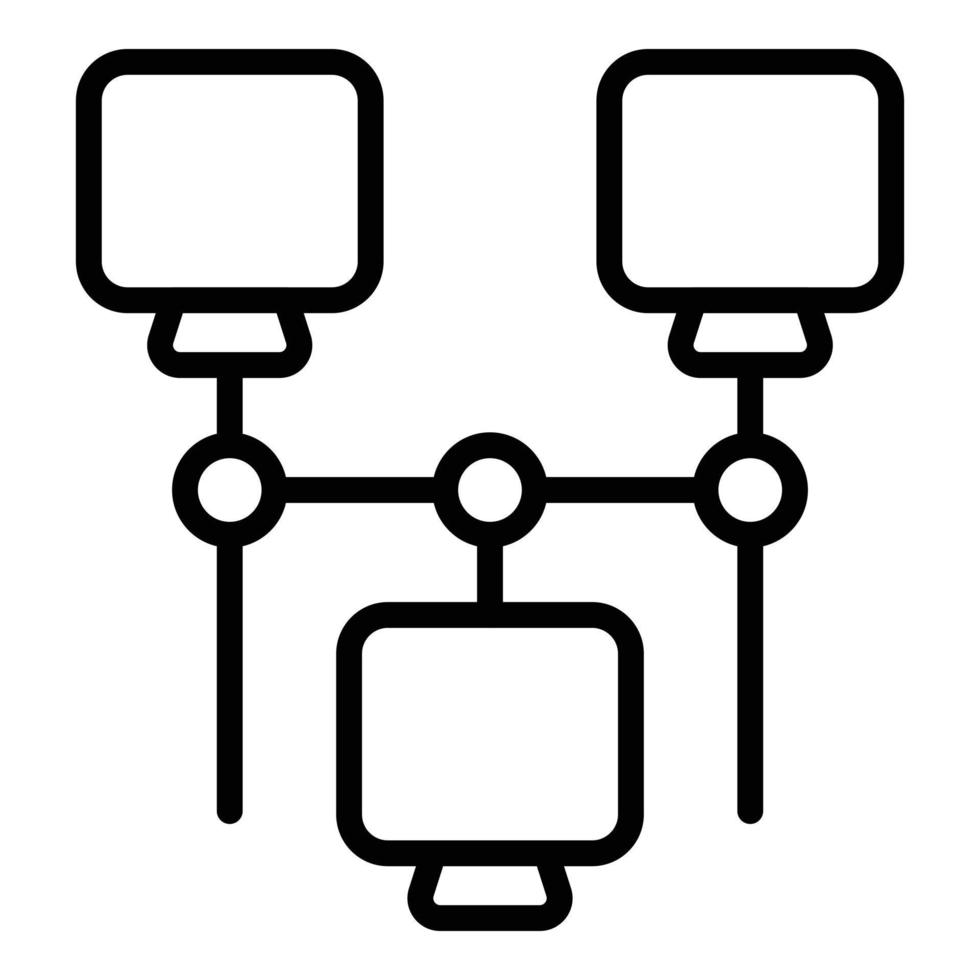 nätverk dator ikon, översikt stil vektor