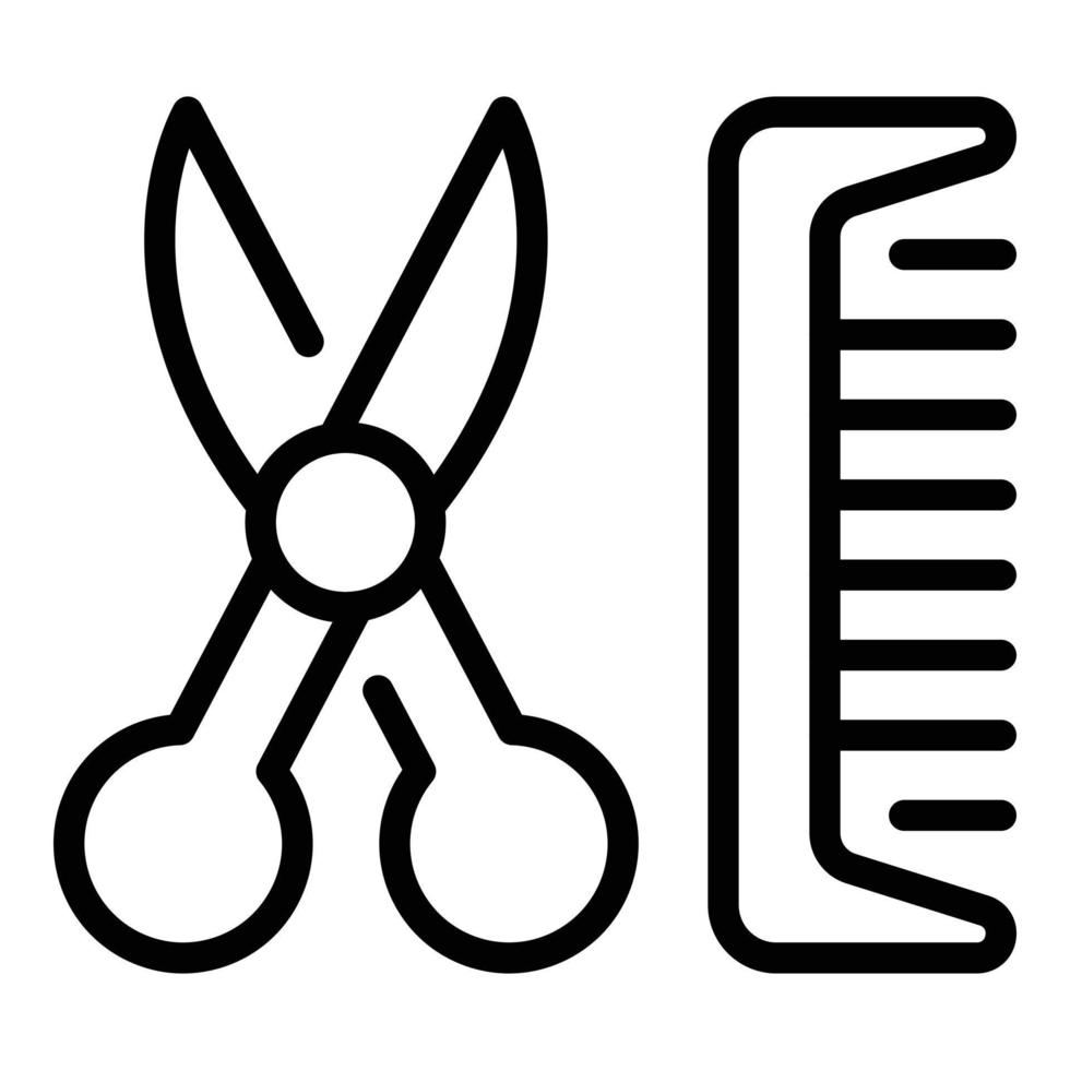 Hundepflege-Tool-Symbol, Umrissstil vektor