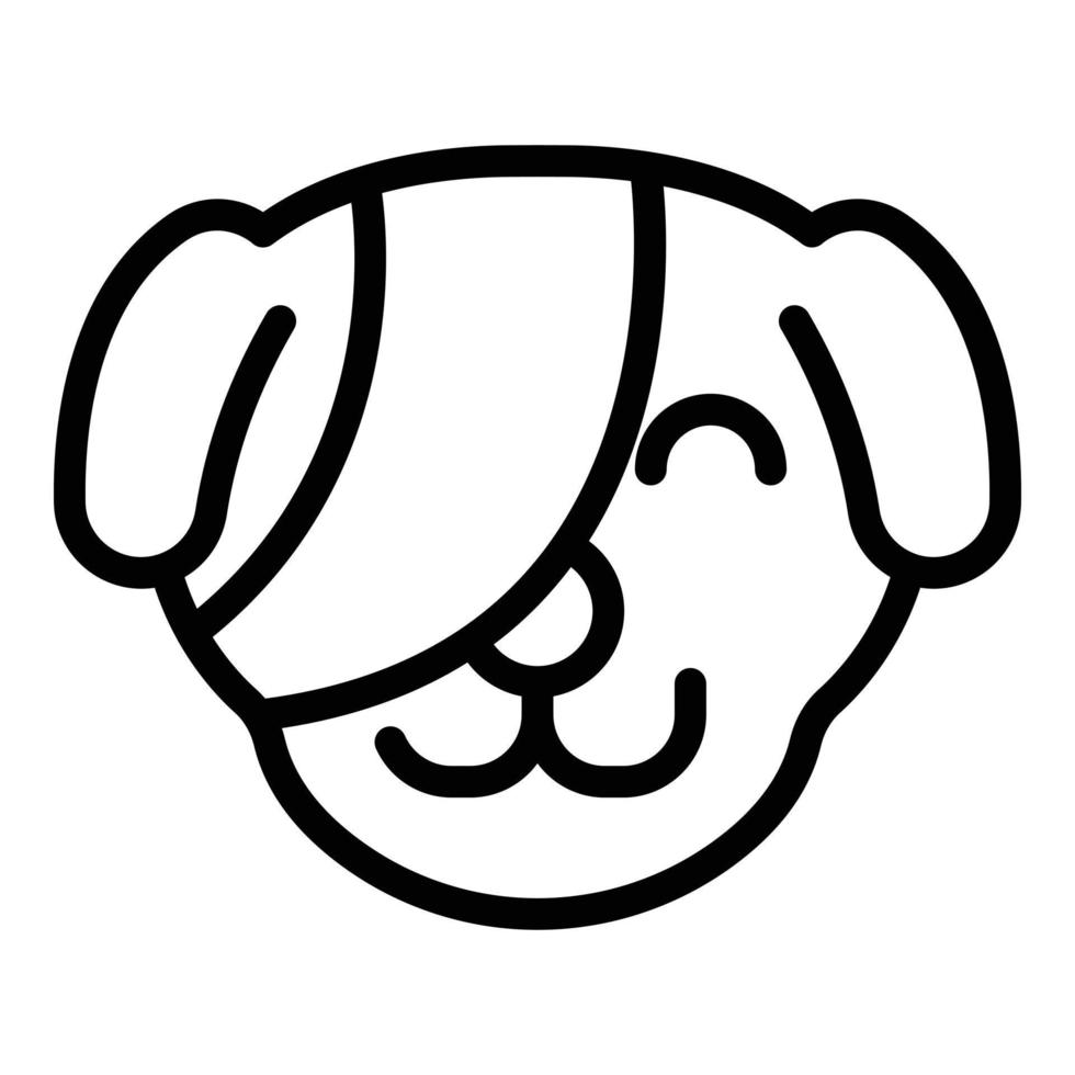 hund öga drift ikon, översikt stil vektor