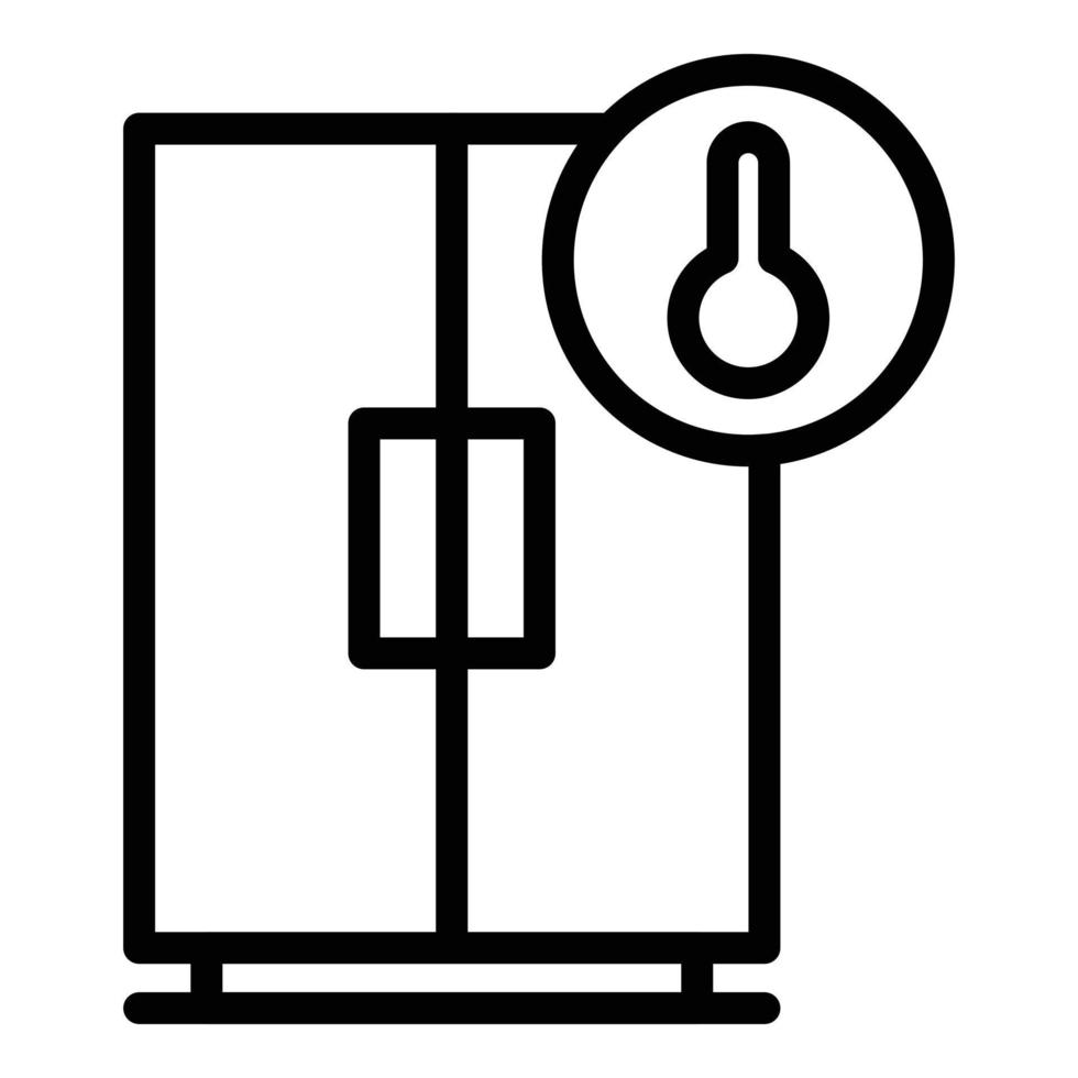 Symbol für Temperaturkühlschrank, Umrissstil vektor