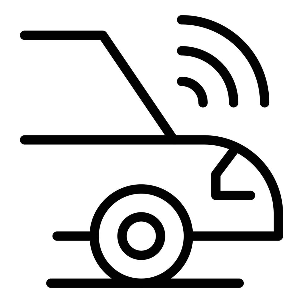 Symbol für autonomes Auto, Umrissstil vektor