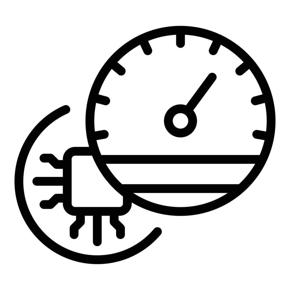 Tempomat-Auto-Symbol, Umrissstil vektor