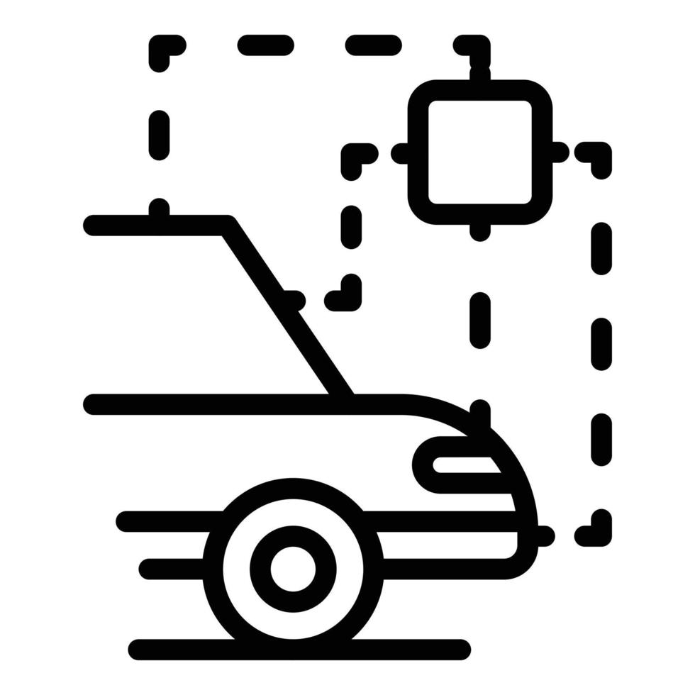 Symbol für selbstparkendes Auto, Umrissstil vektor