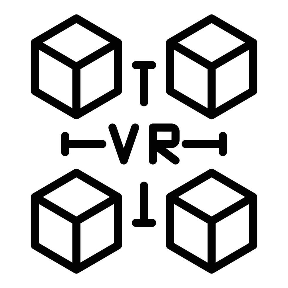 framtida virtuell verklighet ikon, översikt stil vektor