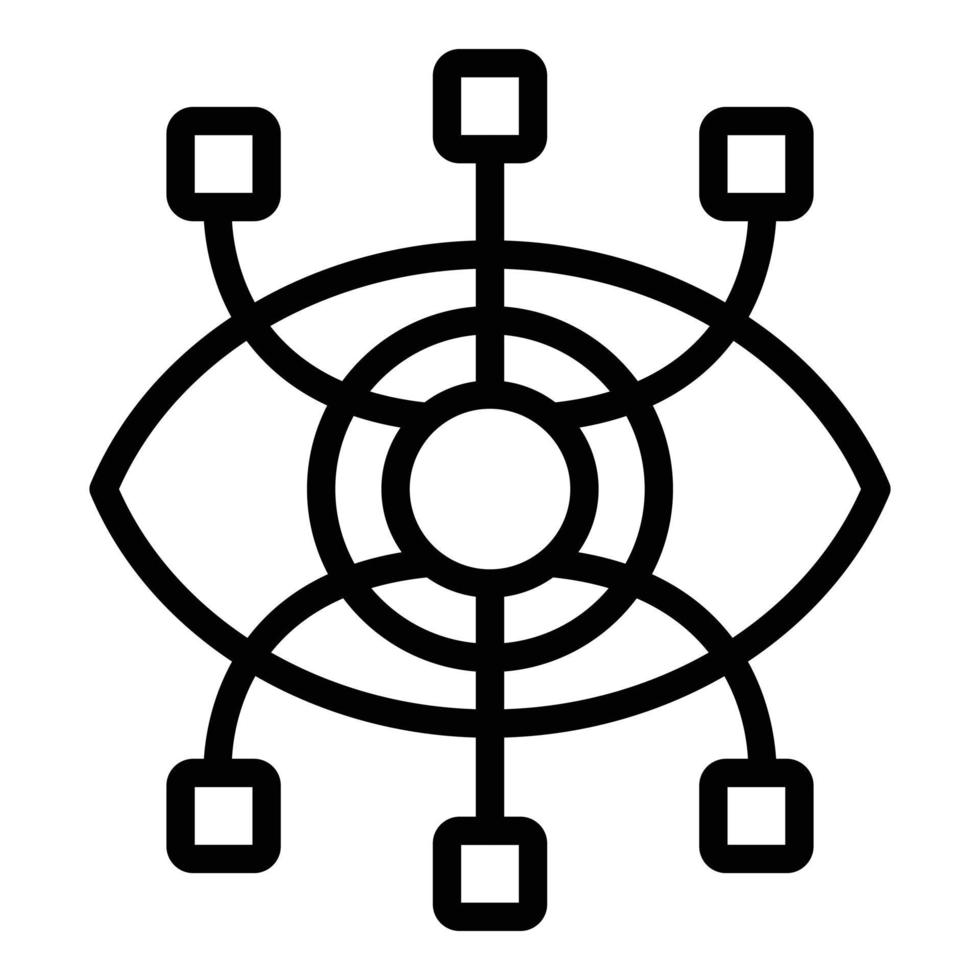 Drohnen-Vision-Symbol, Umrissstil vektor