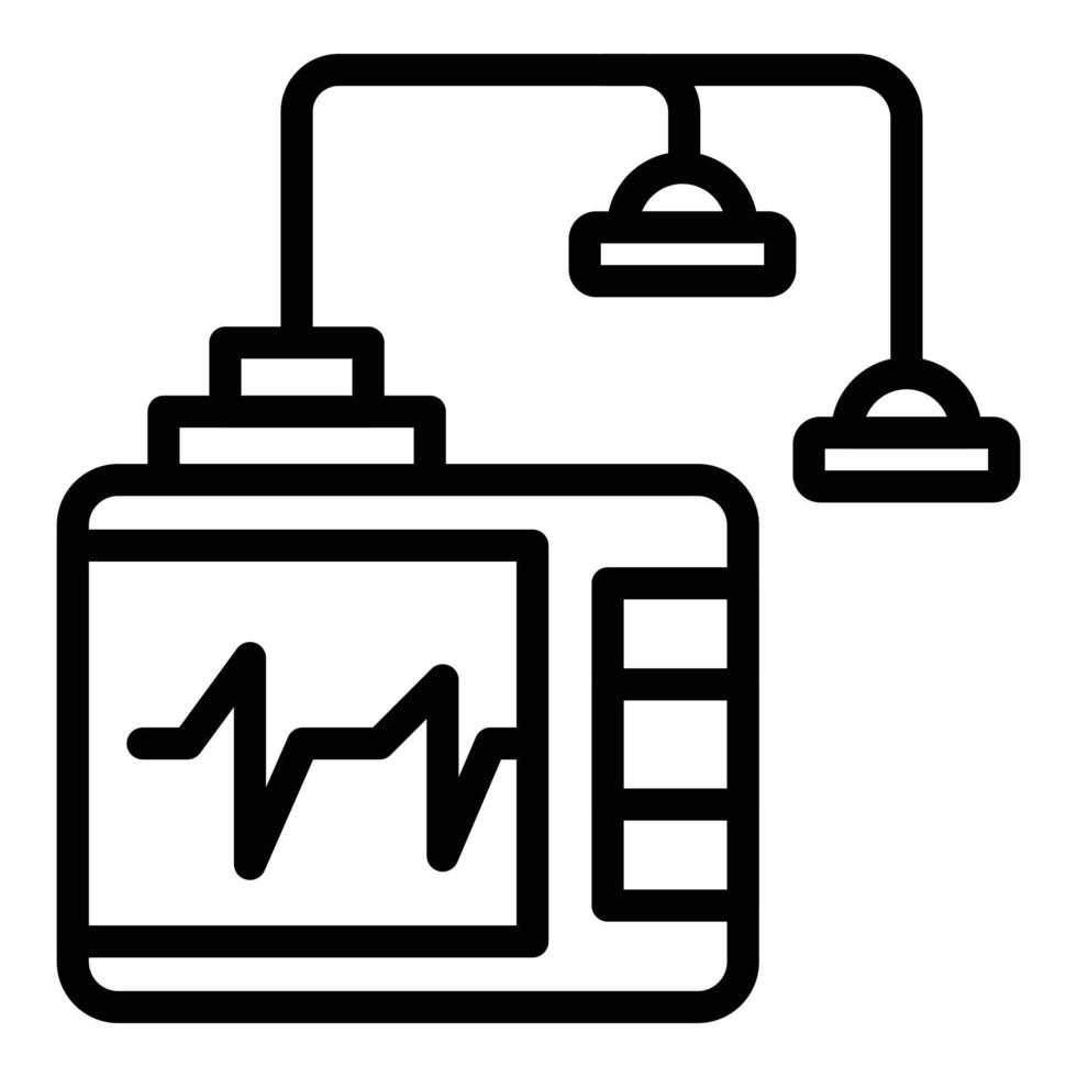 Symbol für Defibrillatorausrüstung, Umrissstil vektor