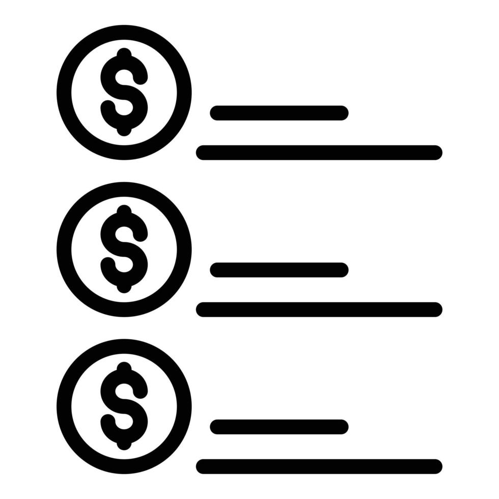 Symbol für die Finanzplanungswirtschaft, Umrissstil vektor