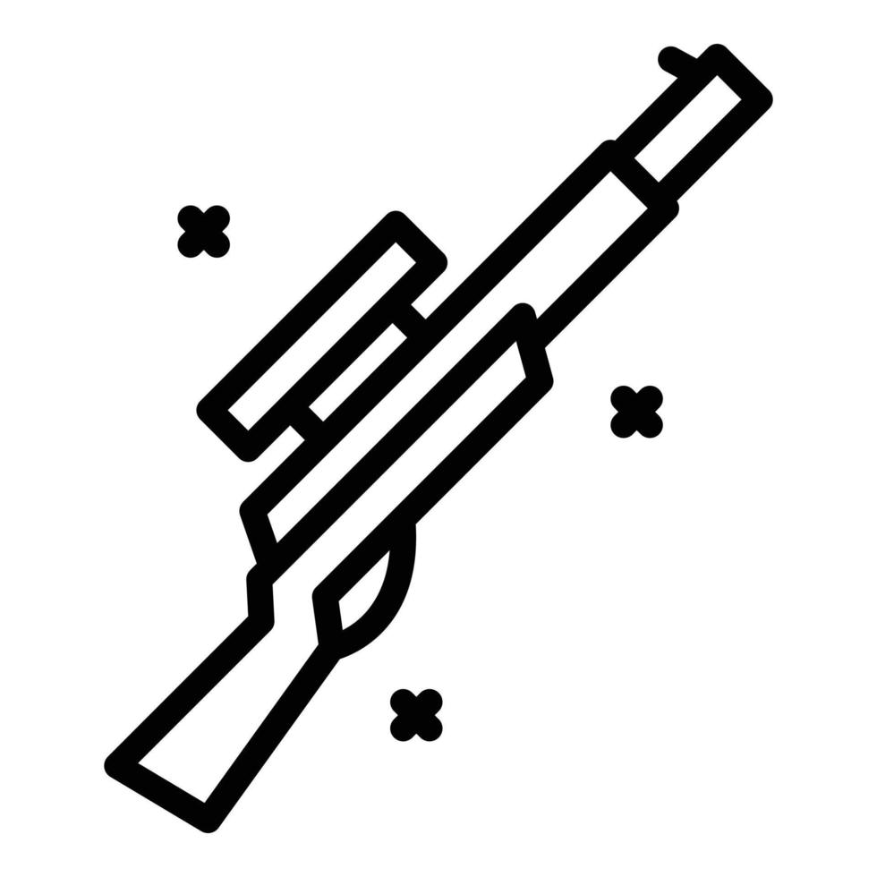 Safari-Gewehr-Symbol, Umrissstil vektor