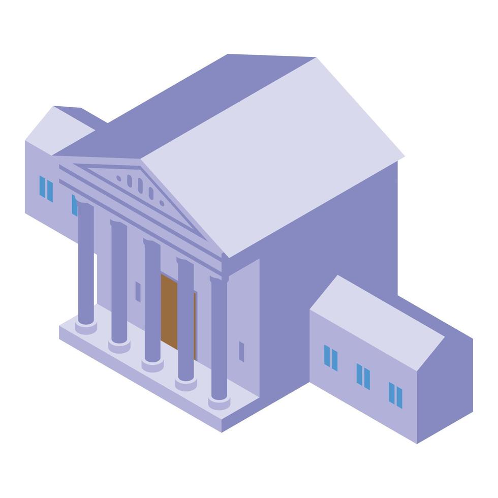 Ikone des Justizgebäudes, isometrischer Stil vektor
