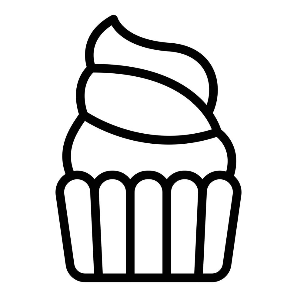 utsökt muffin ikon, översikt stil vektor