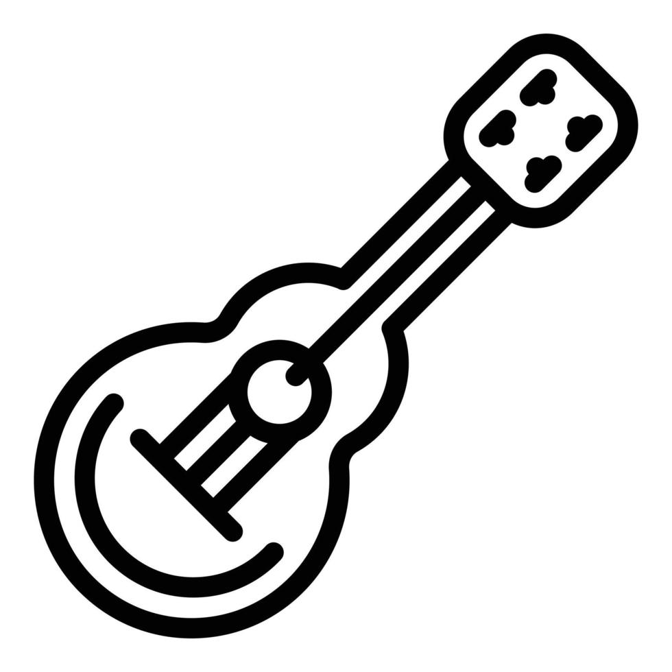 scouting gitarr ikon, översikt stil vektor