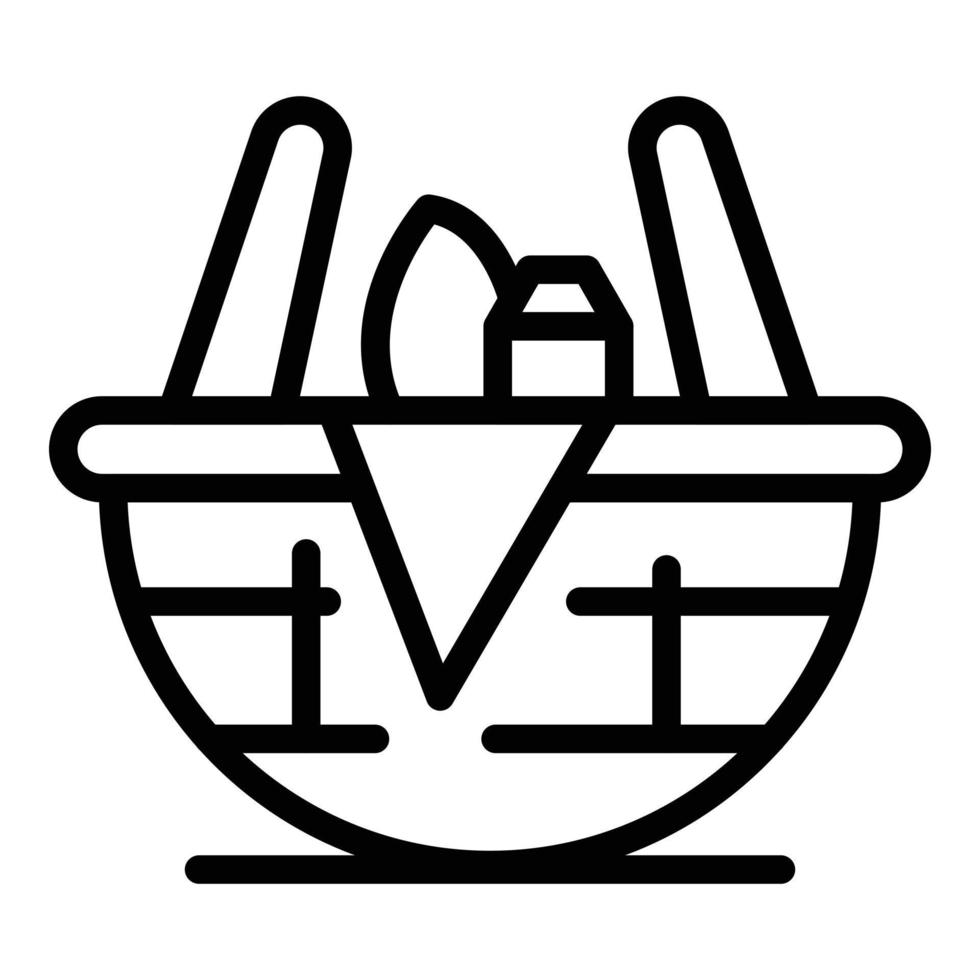 Lebensmittelkorb-Symbol, Umrissstil vektor