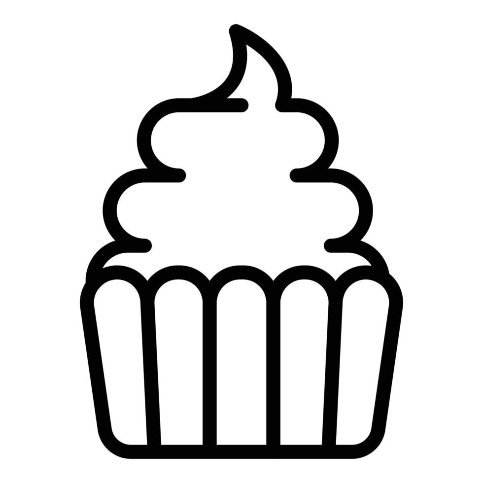 Lebensmittel-Muffin-Symbol, Umrissstil vektor