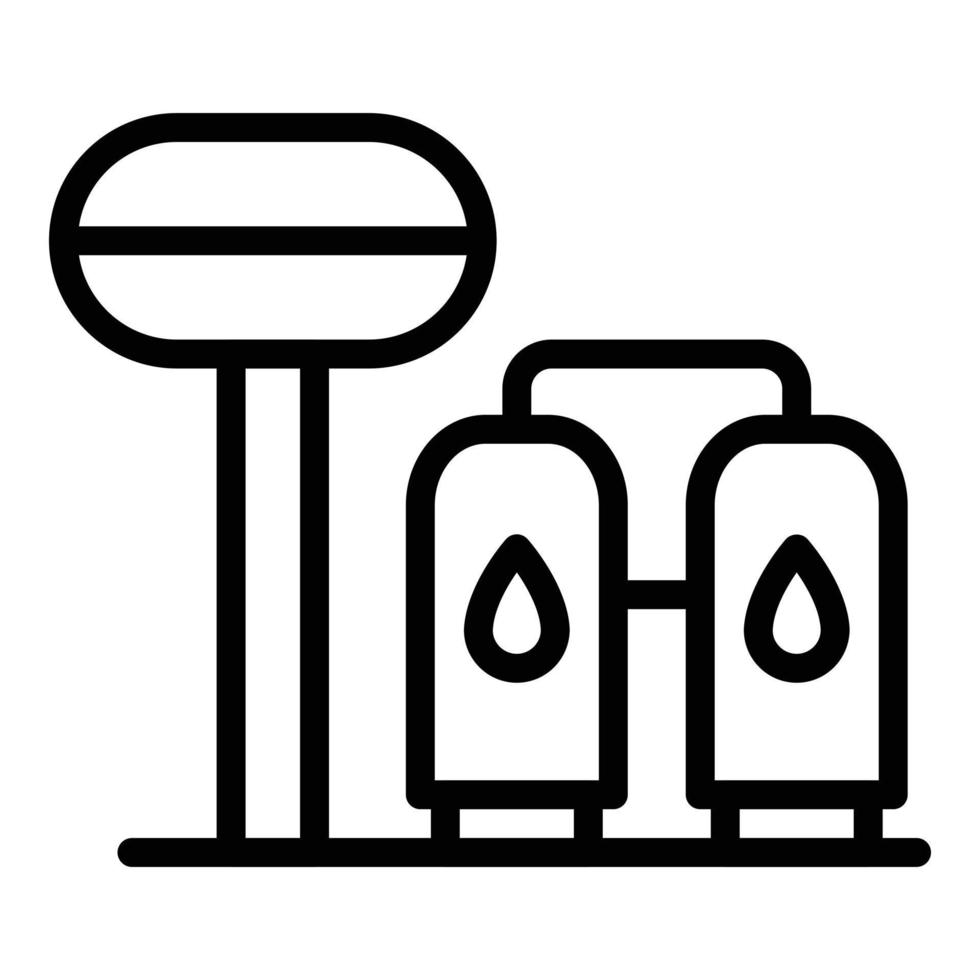 rening station ikon, översikt stil vektor