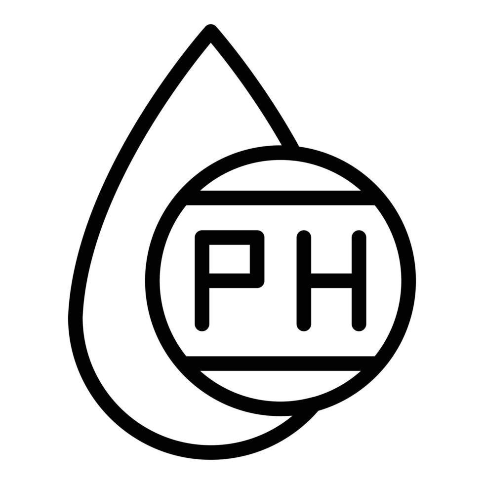 neutrales pH-Drop-Symbol, Umrissstil vektor