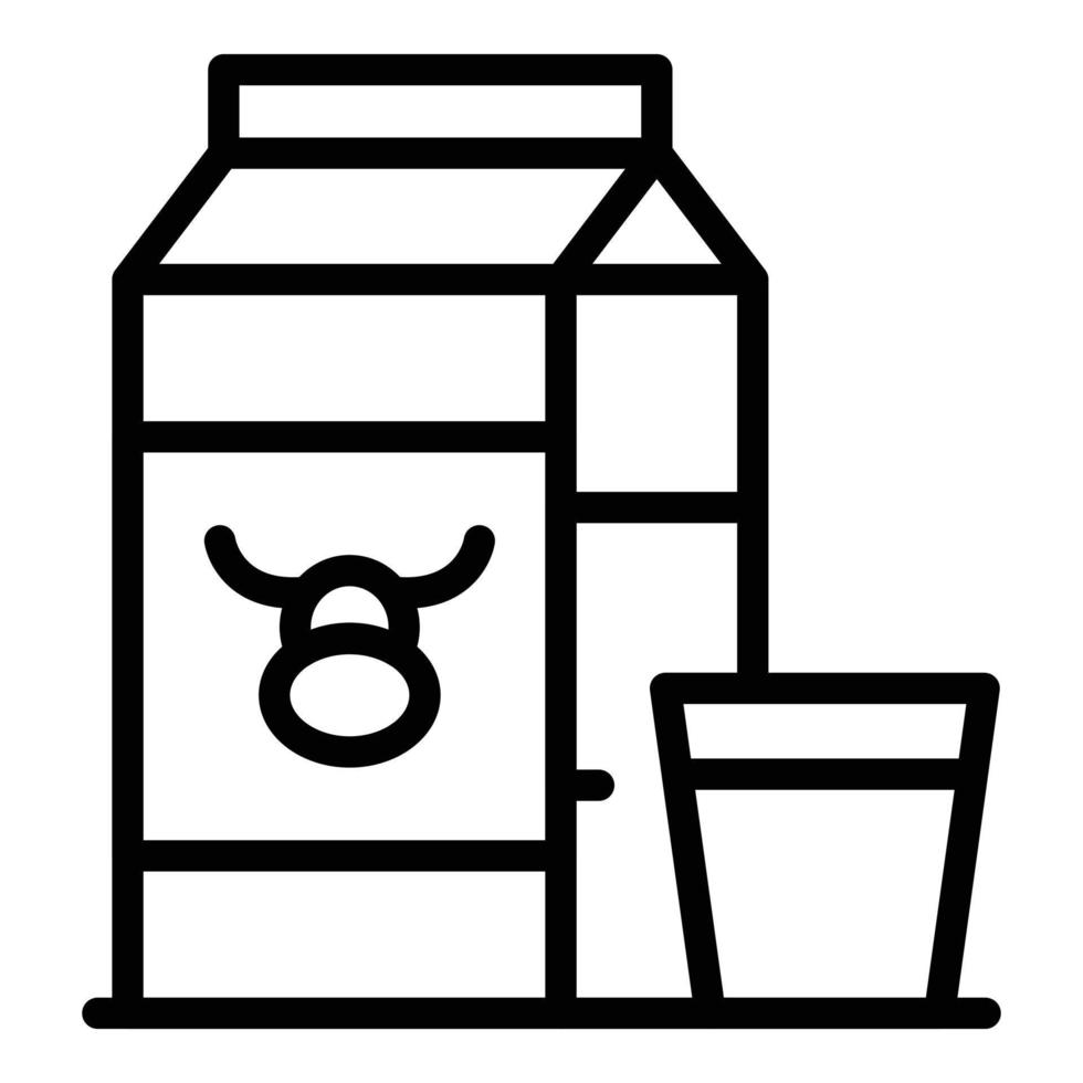 mjölk protein ikon, översikt stil vektor
