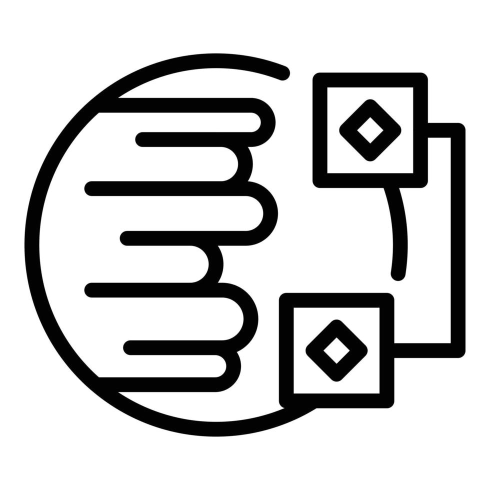 blockchain transaktion ikon, översikt stil vektor