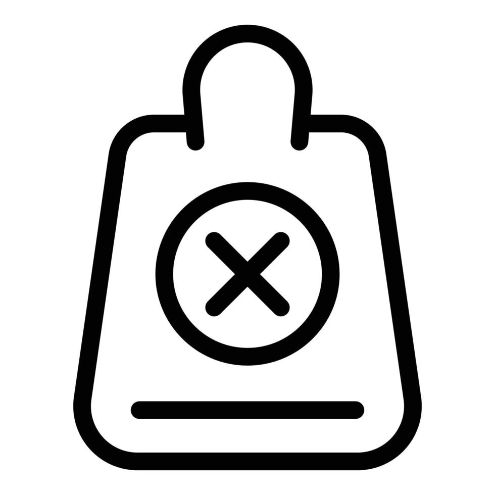 avvisa affär väska ikon, översikt stil vektor