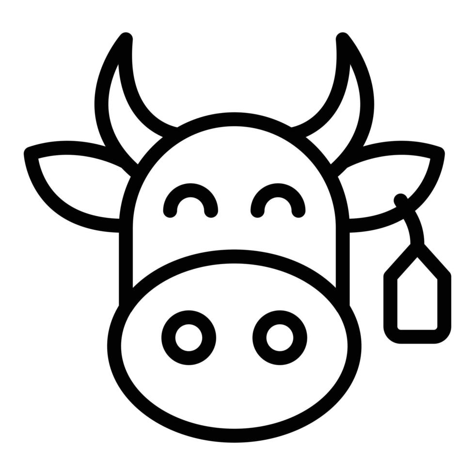 ranch ko ikon, översikt stil vektor