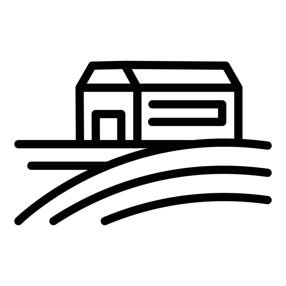 ranch hus ikon, översikt stil vektor