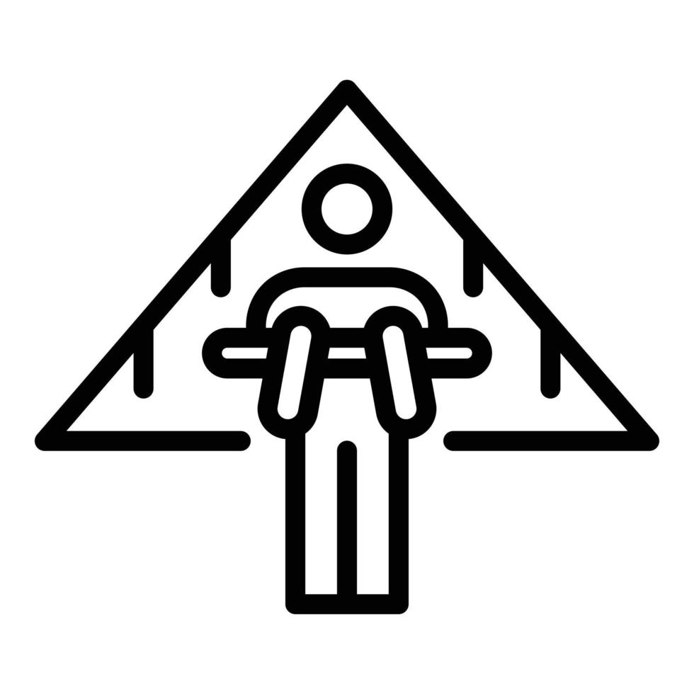 Flugzeug-Hängegleiter-Symbol, Umrissstil vektor