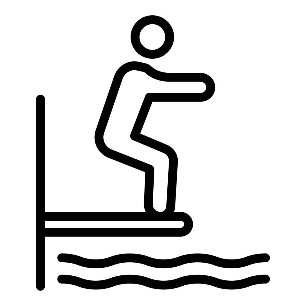 simning idrottare ikon, översikt stil vektor