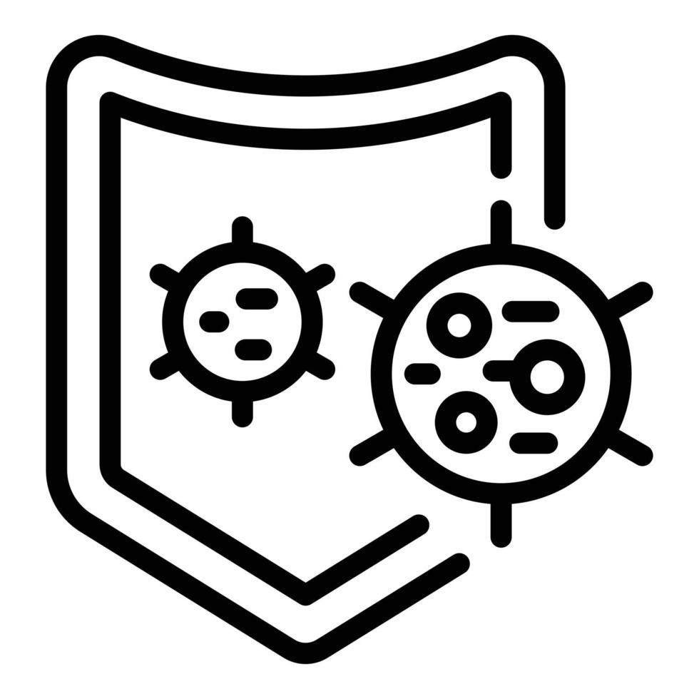 Schild-Virus-Symbol, Umrissstil vektor