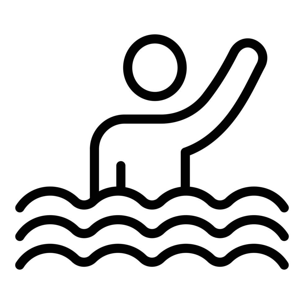 sport synkroniserad simning ikon, översikt stil vektor