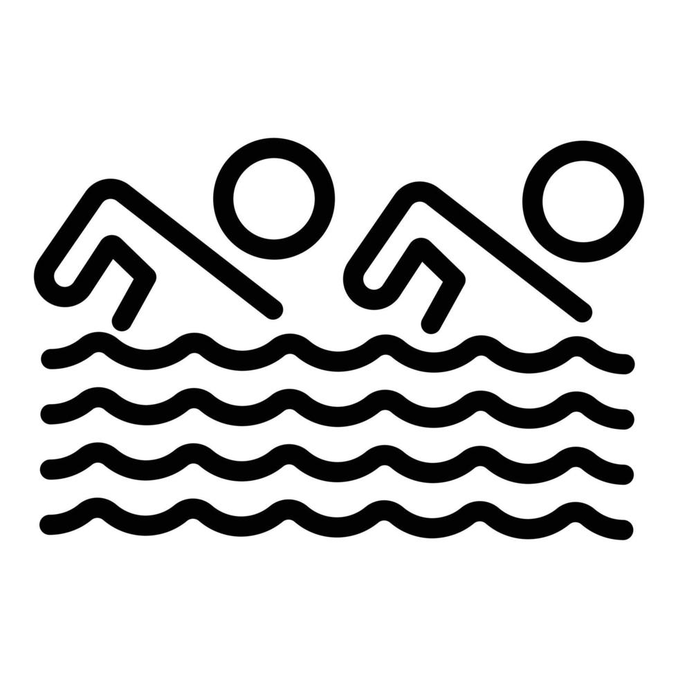 olympic simning team ikon, översikt stil vektor