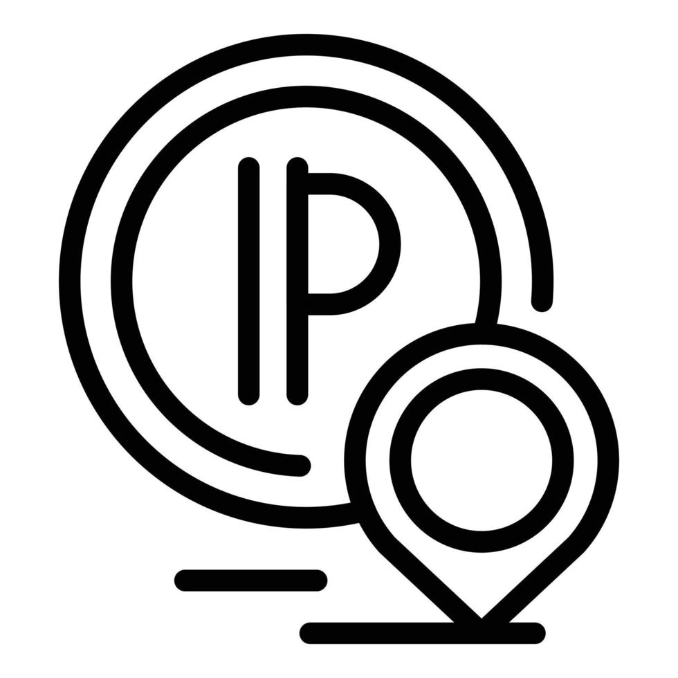 Parkplatzsymbol, Umrissstil vektor