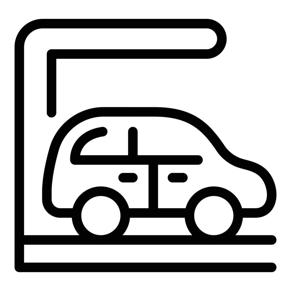 Symbol für geparktes Auto, Umrissstil vektor