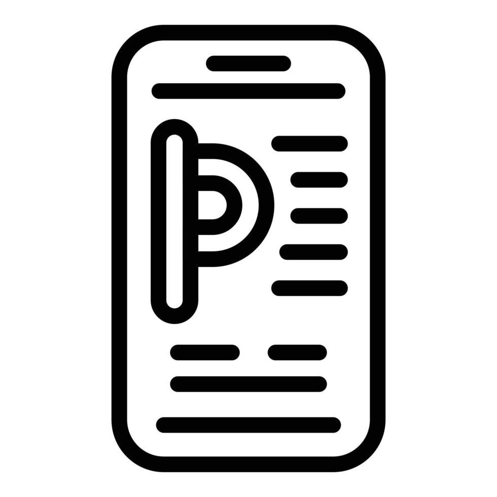 Park-App-Symbol, Umrissstil vektor