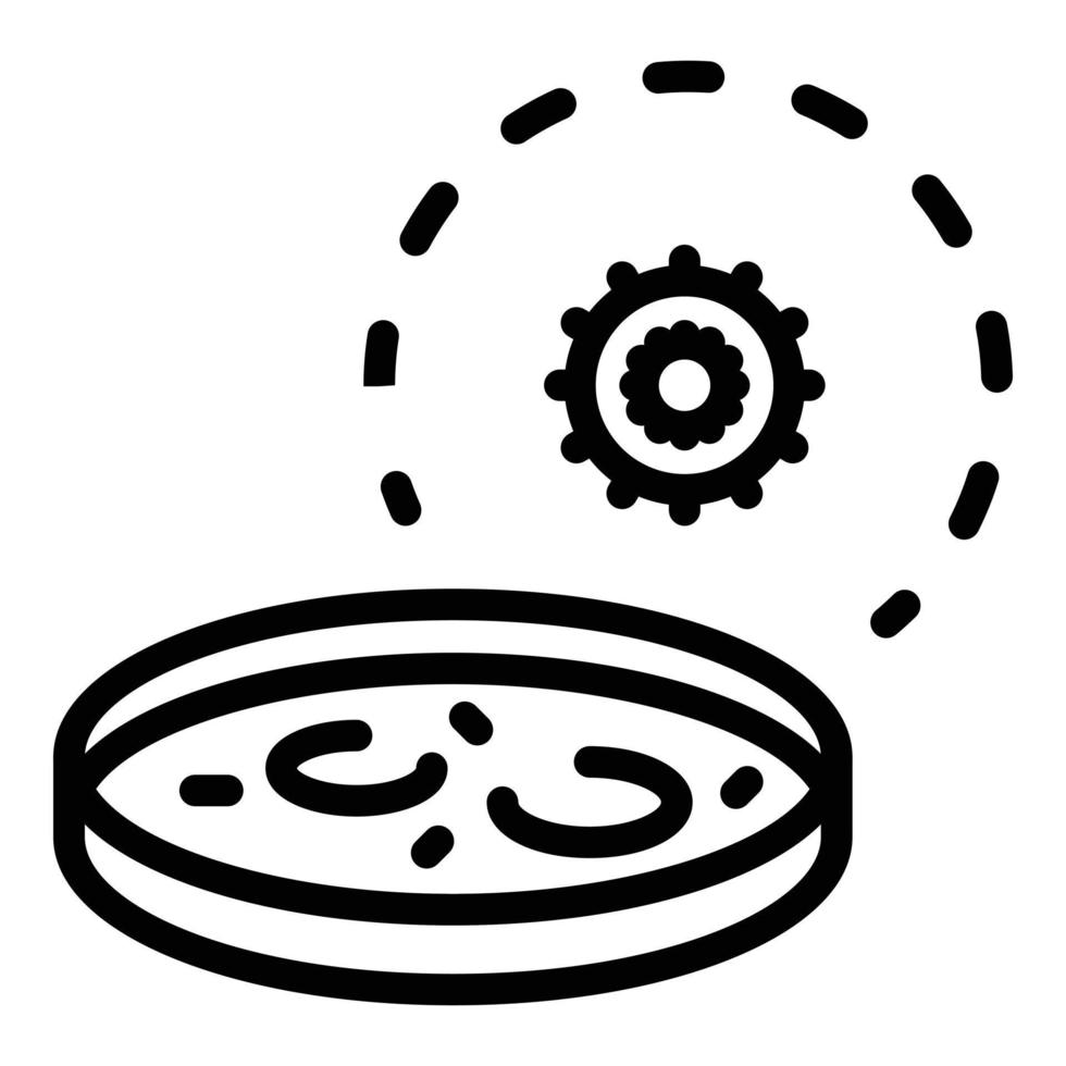 Symbol für Covid-Testlabortopf, Umrissstil vektor