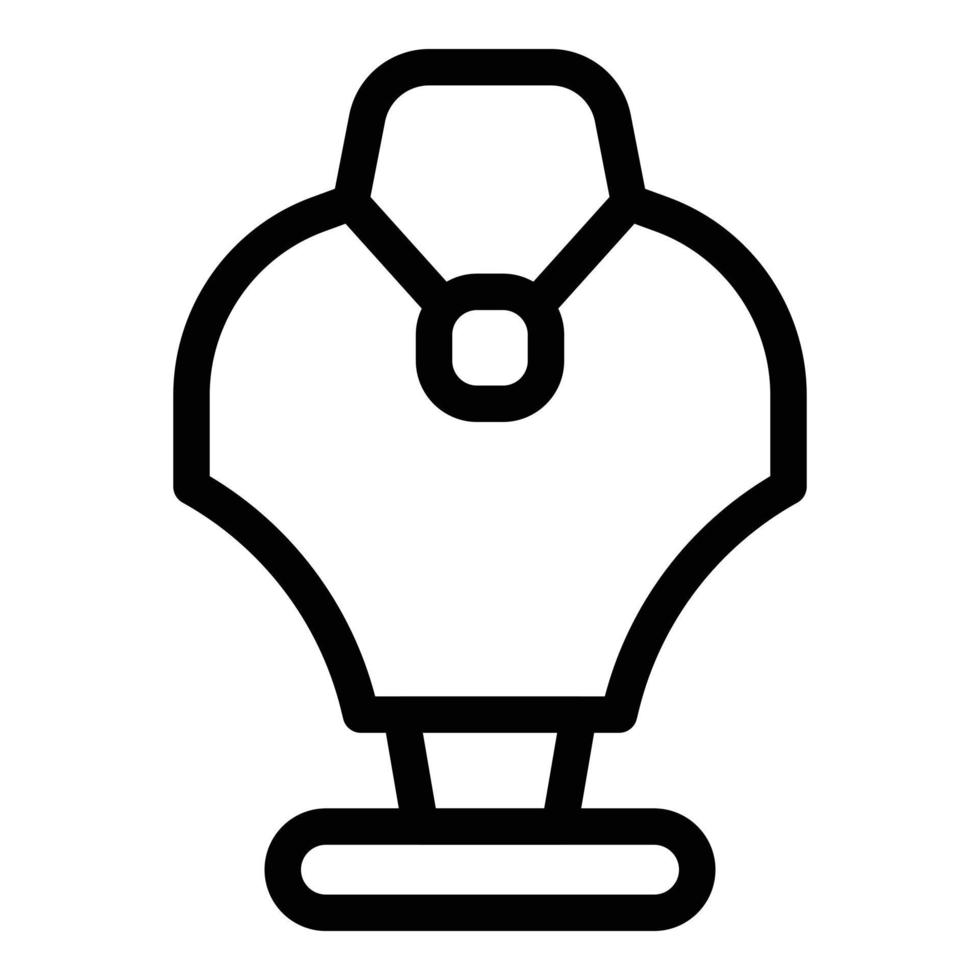 Schmuck-Dummy-Halskettensymbol, Umrissstil vektor
