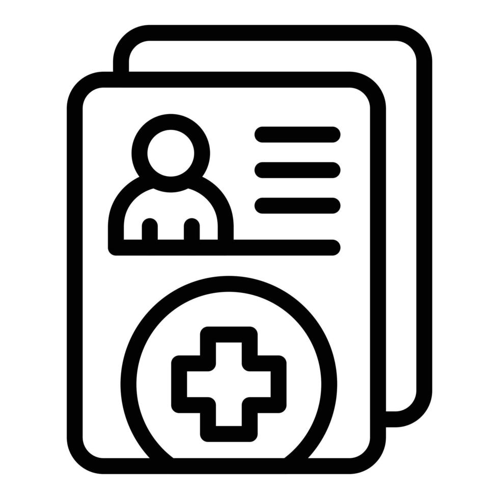 Symbol für digitales Patientenformular, Umrissstil vektor