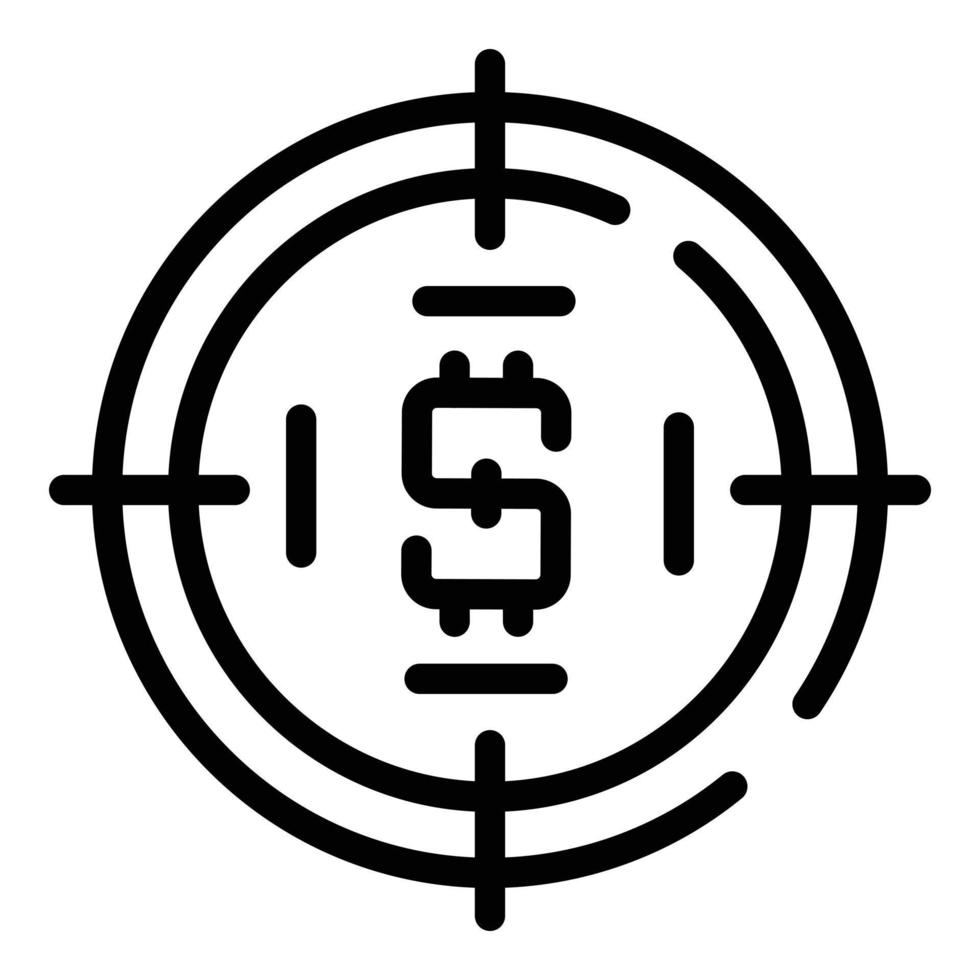 Dollar-Zielsymbol, Umrissstil vektor